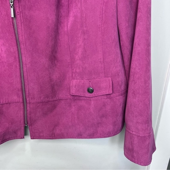 CONRAD C Pink Faux Suede Jacket Size 24 - Picture 4 of 11